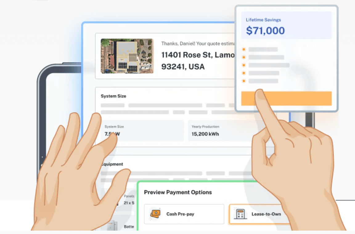Solar panels on roof